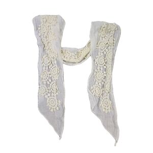 LC Waikiki White Scarf Crochet Applique Mesh Wedding Dainty Event Angelcore